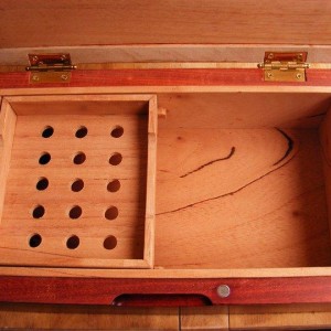 Interior of the bloodwood humidor