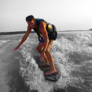 wakesurfing