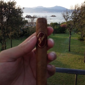 Smoking Zino's off the porch in Corsica