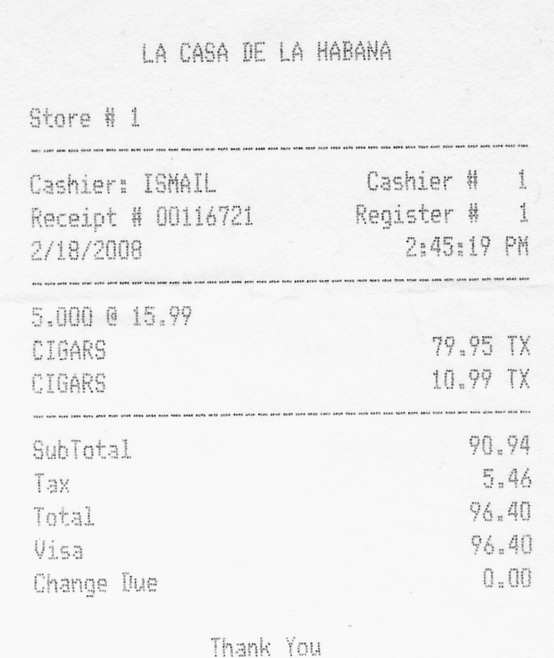 DeVonn receipt