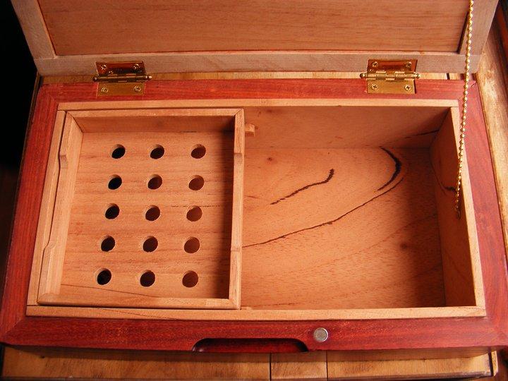 Interior of the bloodwood humidor