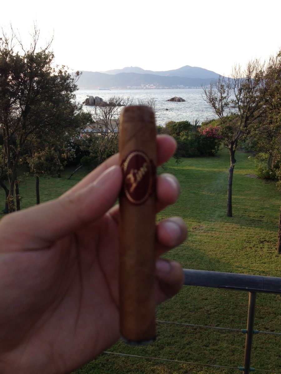 Smoking Zino's off the porch in Corsica